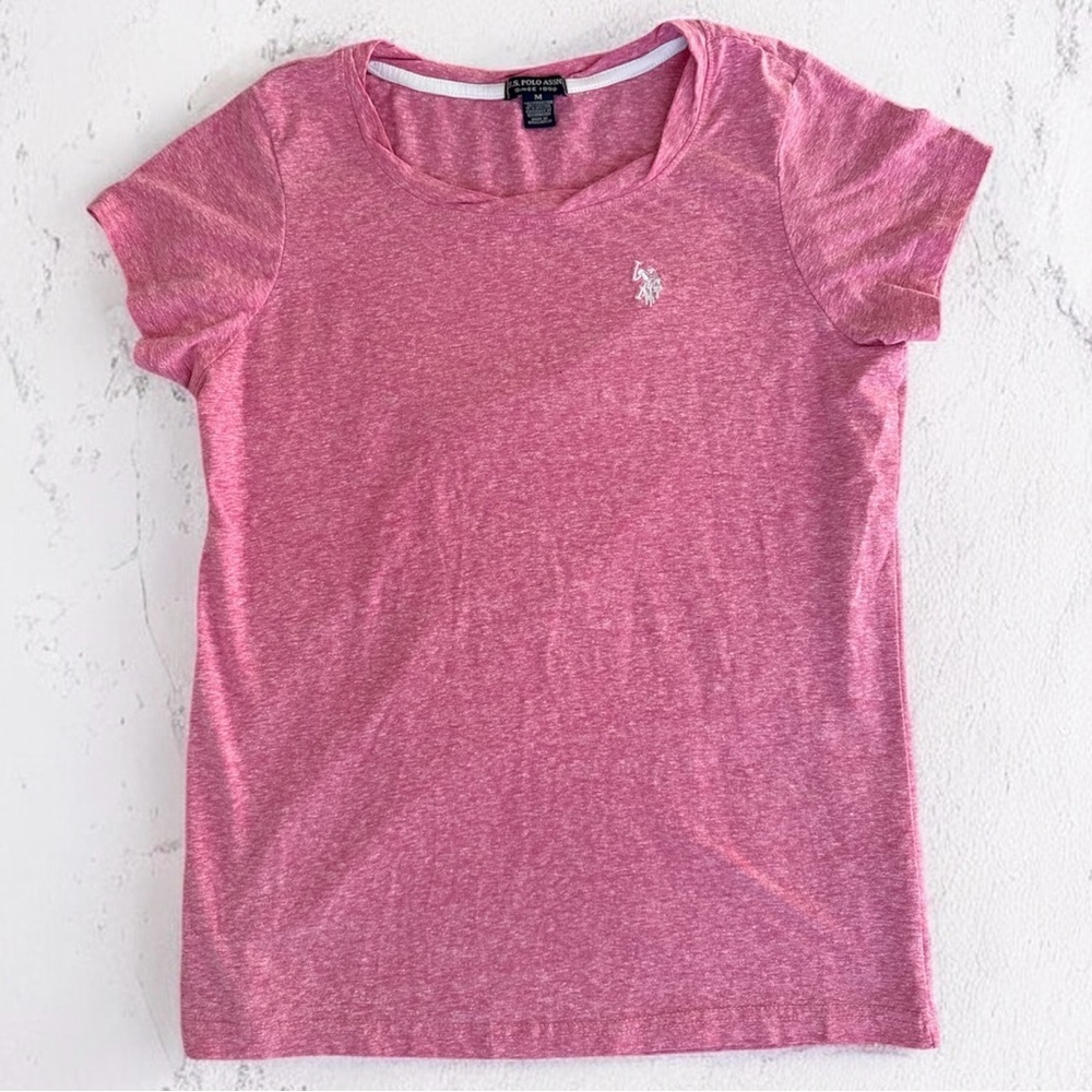U.S. Polo Assn. Heathered Pink Short Sleeve Tee Size M